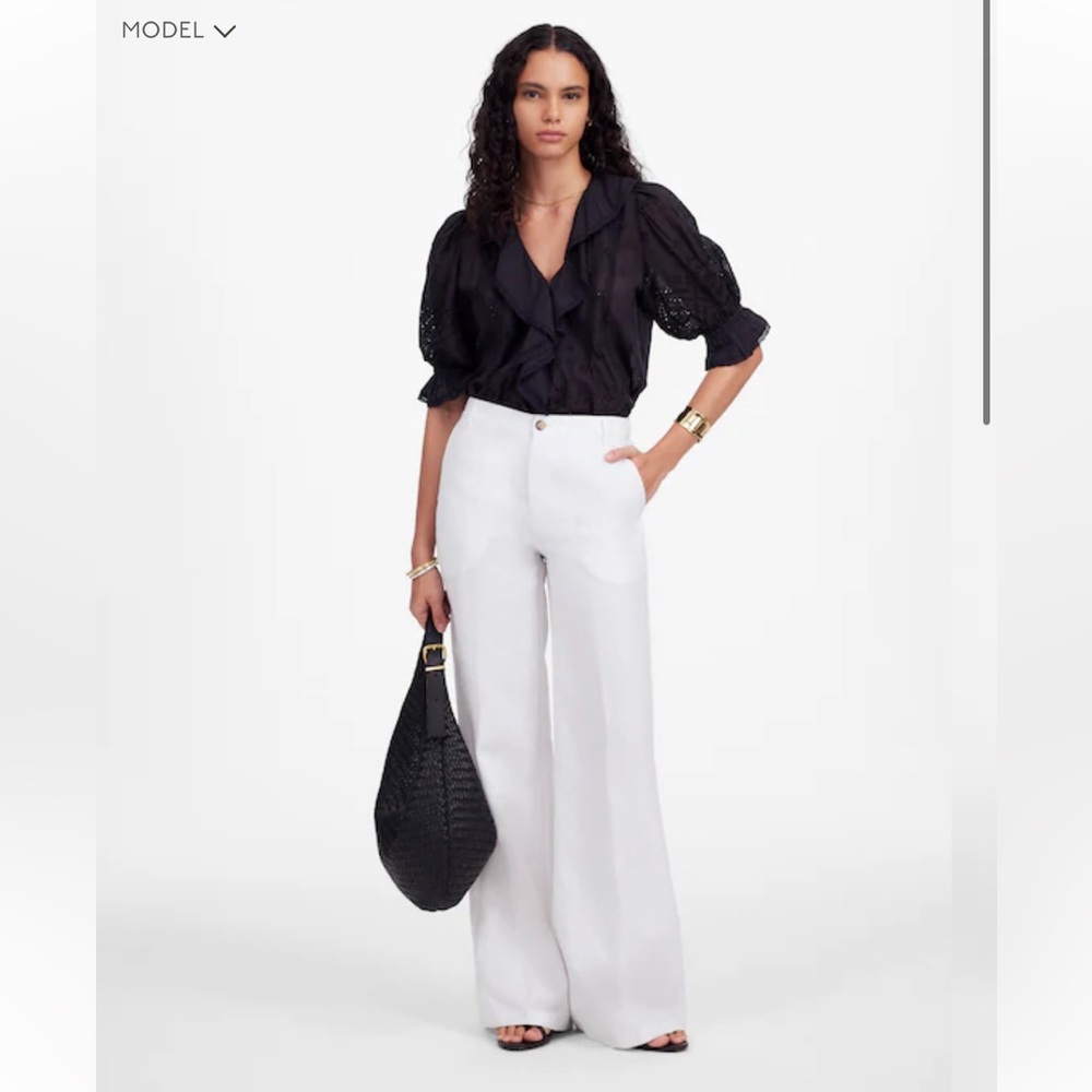 NWT! Madewell Zoe Relaxed Wide Pant 100% Linen